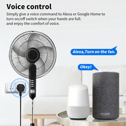 Smart Socket Plug Switch Wifi Voice Control Timer Tuya App 16A Alexa Google Home