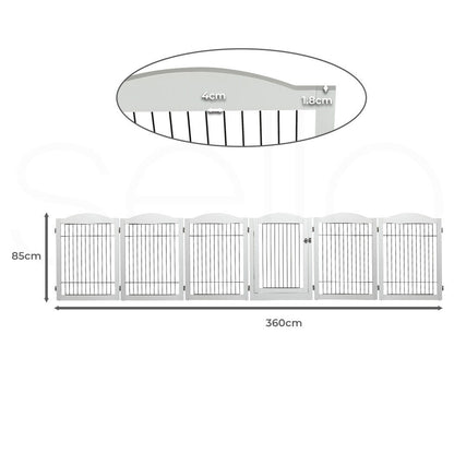 Pawz 6 Panels Pet Dog Playpen Puppy Exercise Cage Enclosure Fence Indoor White