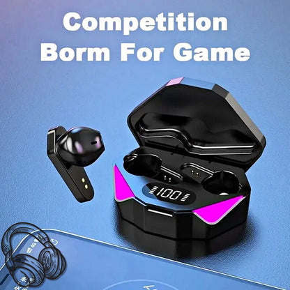 Sports Gaming LED Display Earphones Noise Cancelling Wireless Bluetooth Earbuds