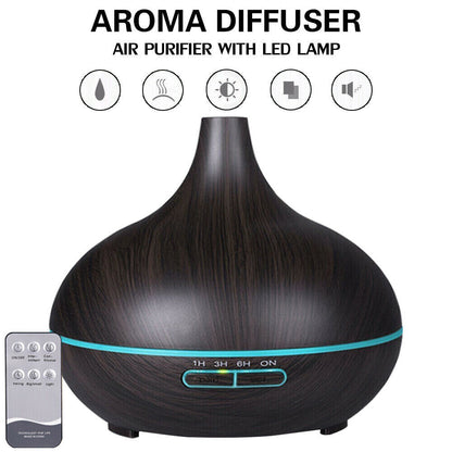 160-550ML Aroma Aromatherapy Diffuser LED Oil Ultrasonic Air Humidifier Purifier