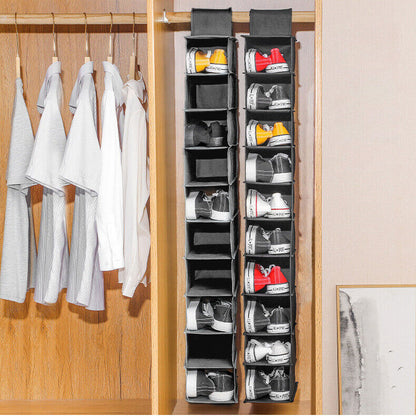 10 Tier Clothes Organiser Wardrobe Hanging Storage Closet Shoes Hanger Bag AU