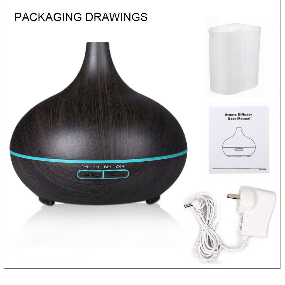 160-550ML Aroma Aromatherapy Diffuser LED Oil Ultrasonic Air Humidifier Purifier