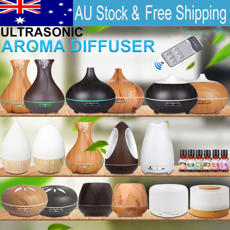 160-550ML Aroma Aromatherapy Diffuser LED Oil Ultrasonic Air Humidifier Purifier