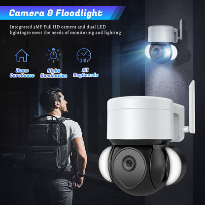 5MP PTZ Wireless Wifi Security Camera 10X Optical Zoom Auto Motion Tracking Tuya