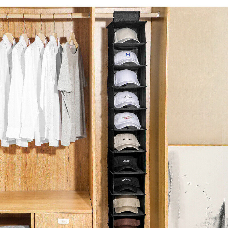 10 Tier Clothes Organiser Wardrobe Hanging Storage Closet Shoes Hanger Bag AU