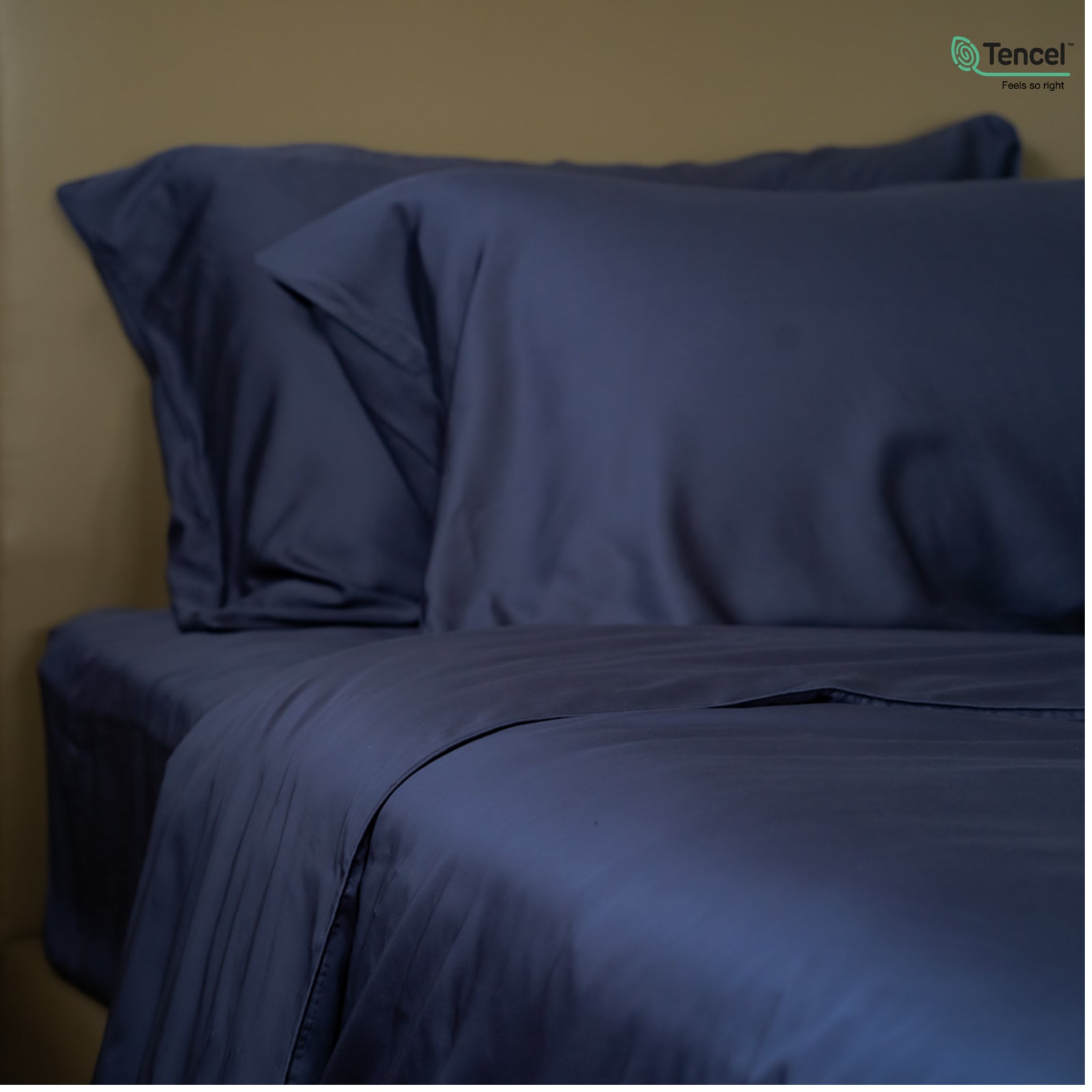 Ozcomfort Flat Bedsheet Lyocell Tencel Navy Blue Soft Smooth Silky Ultra Cooling