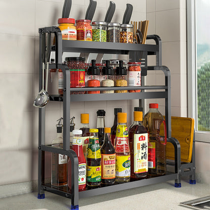 2/3 Tier Spice Rack Storage Stand Cabinet Organiser Pantry Kitchen Shelf Holder