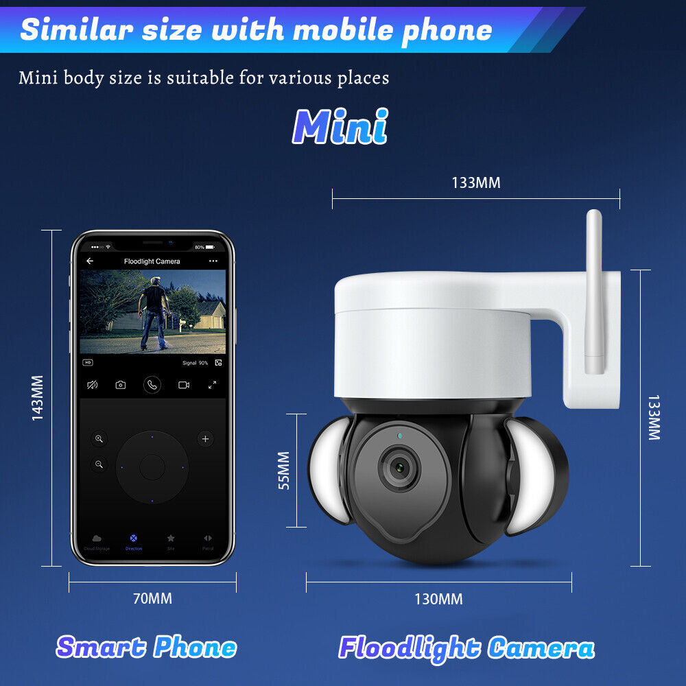 5MP PTZ Wireless Wifi Security Camera 10X Optical Zoom Auto Motion Tracking Tuya