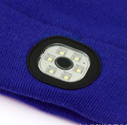 Bluetooth 5.0 LED Beanie Hat with Music Speakers Mic Rechargeable Cap Head Light